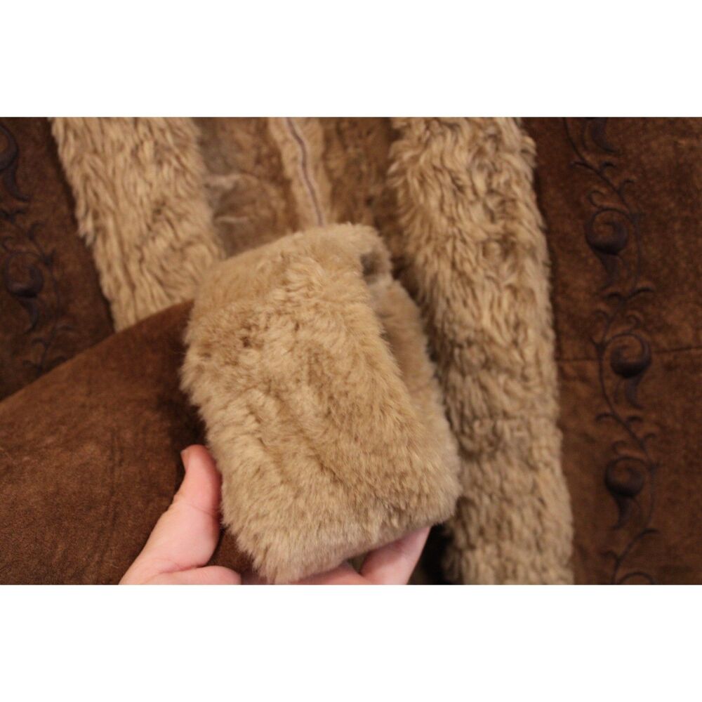 Vintage Guess leather Penny Lane style jacket size small with faux fur lining - Picture 3 of 12
